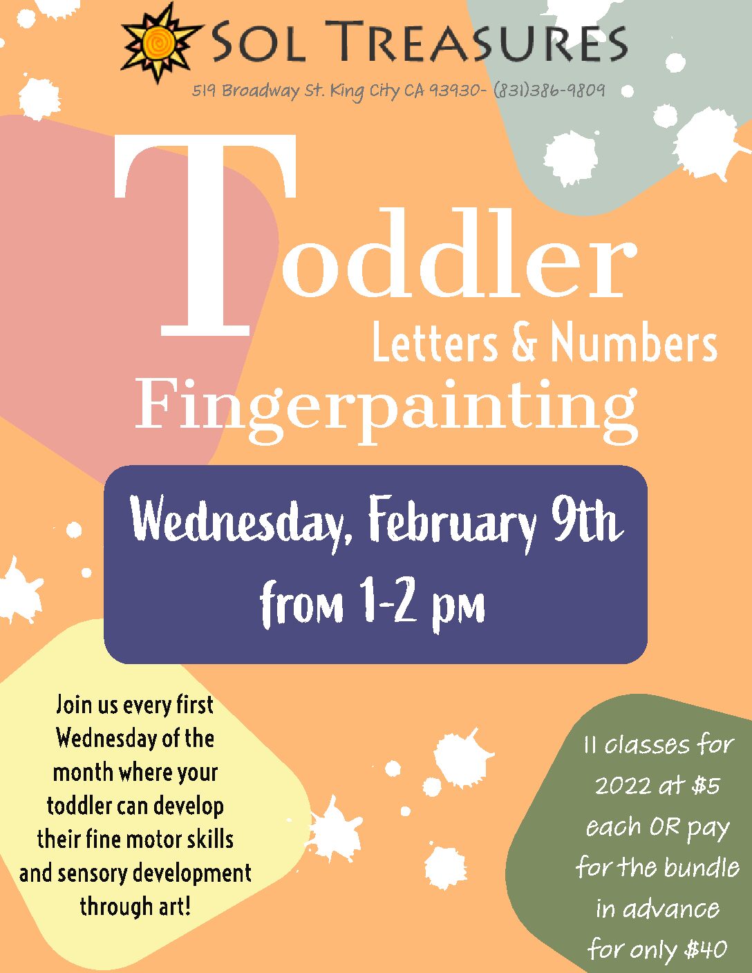 Toddler Letters & Numbers Fingerpainting Class