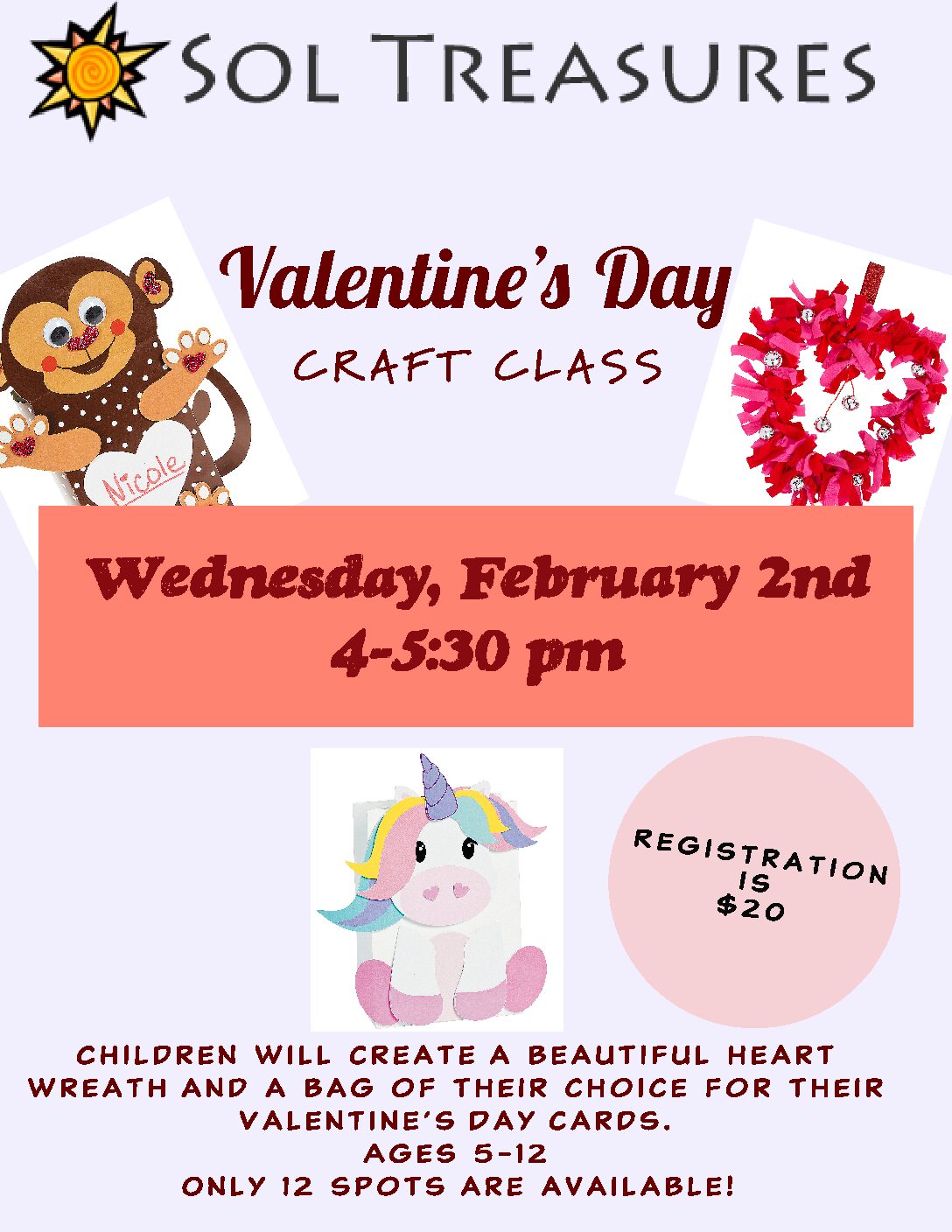 Children’s Valentine’s Day Crafts Class