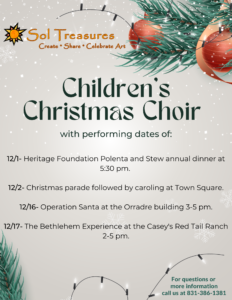 Children's Christmas Choir @ Sol Treasures