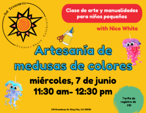 Toddler Jellyfish Craft flyer in Spanish