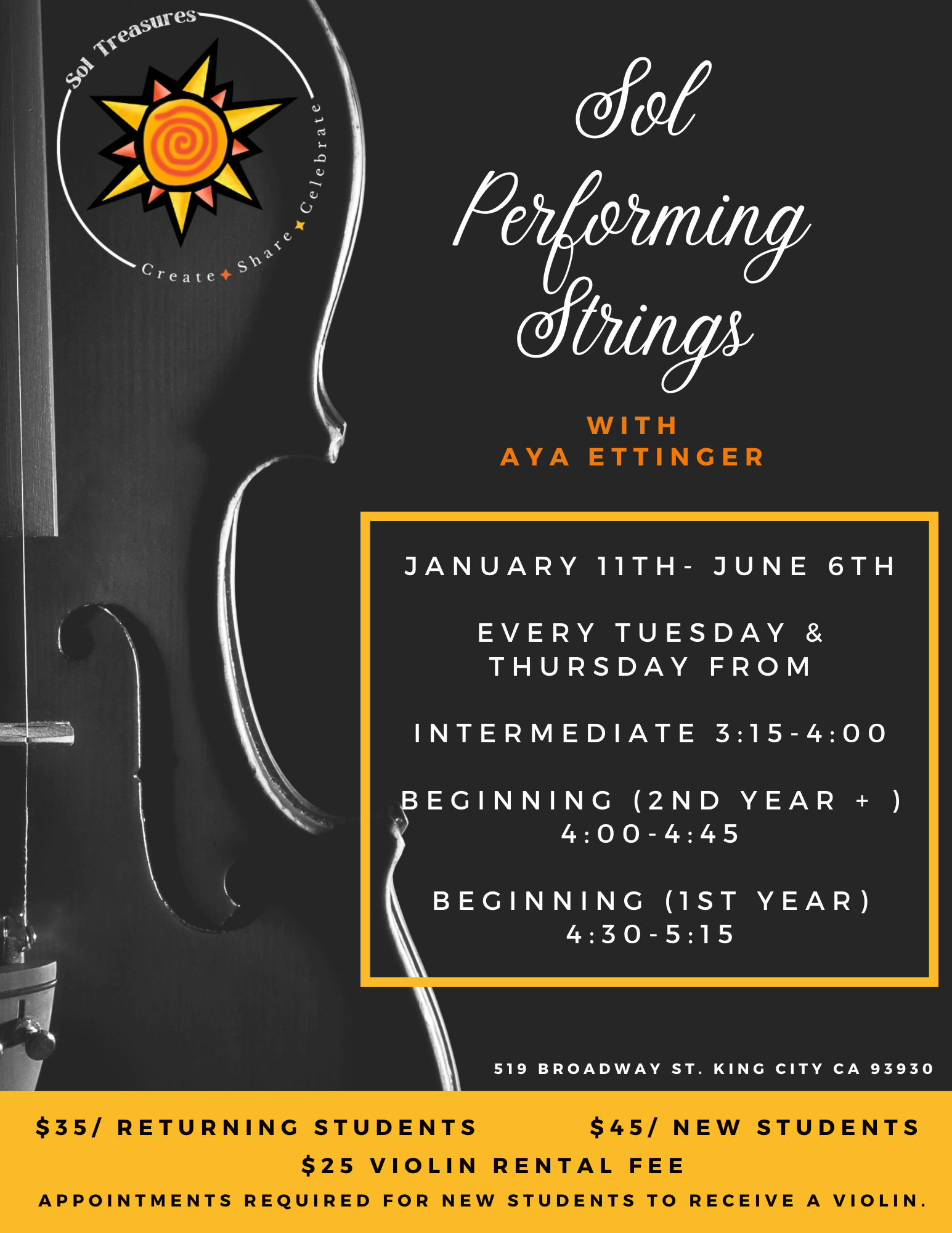 Events from February 24 – January 11 – Sol Treasures